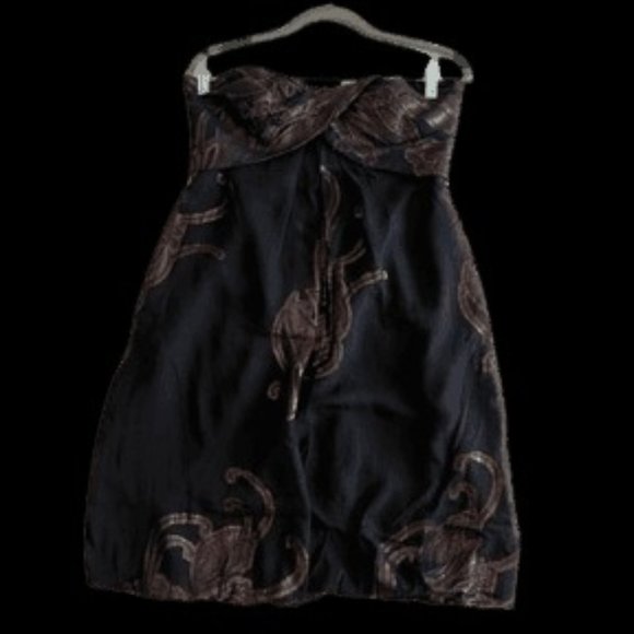 NICOLE MILLER COLLECTION BLACK SILK CHIFFON Mini dress - Picture 13 of 16